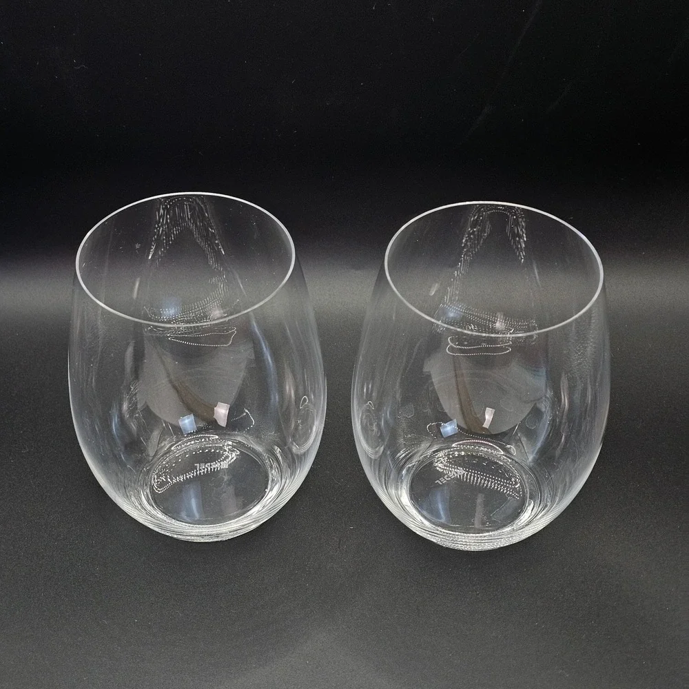 Set of 2 Riedel Stemless‎ The O Wine Tumbler Cabernet/Merlot Glasses